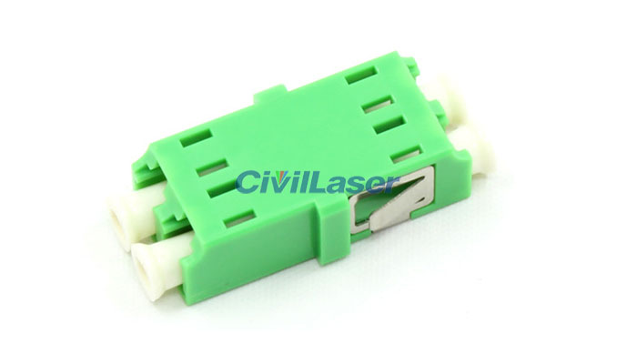 APC Connector Double Core Plastic Fiber Optic Adapter LC Flange